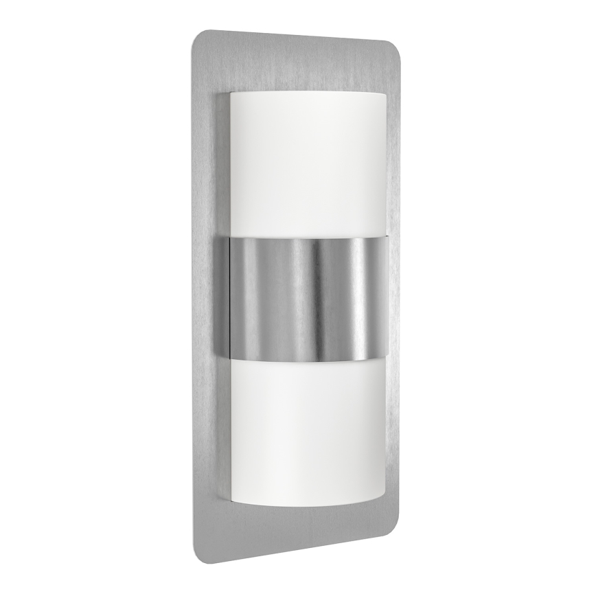 Eglo - Luz de parede de exterior 2xE27/10W/230V cromo mate IP44