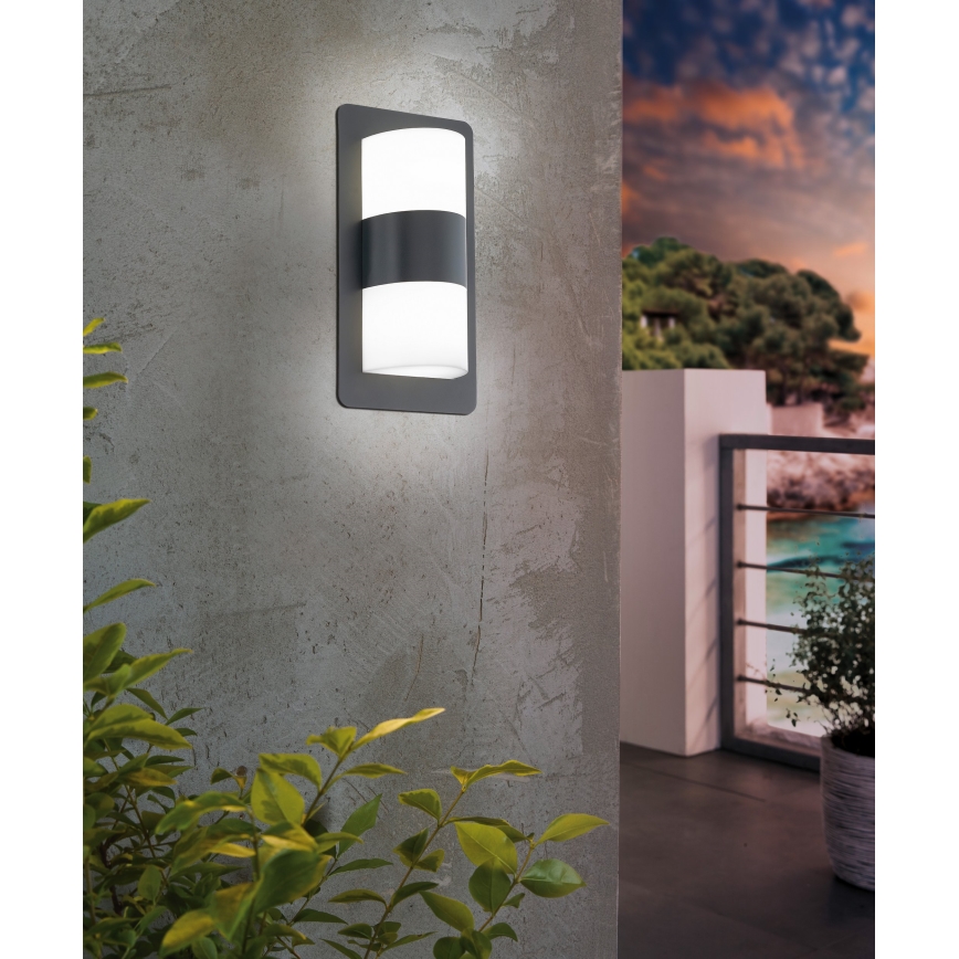 Eglo - Iluminação de parede exterior 2xE27/10W/230V antracite IP44
