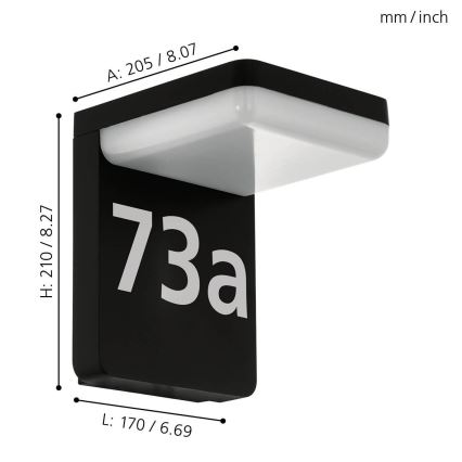 Eglo - Número de casa LED LED/11W/230V IP44