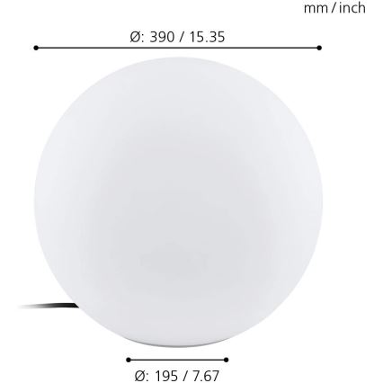 Eglo 98106 - Lâmpada exterior LED RGBW MONTEROLO-C 1xLED/9W/230V IP65 Ø390