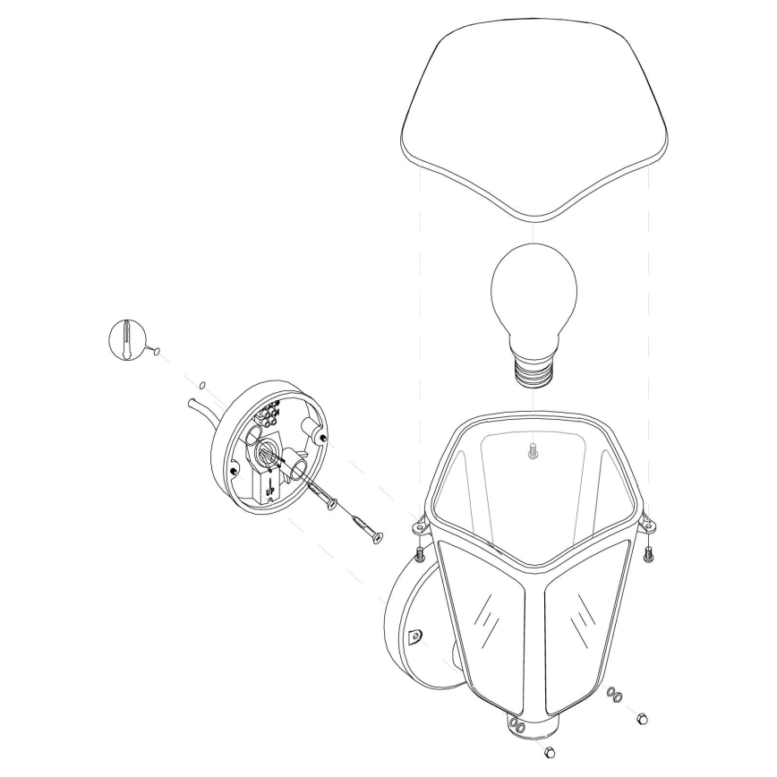 Eglo - Luz de parede de exterior 1xE27/60W/230V branco IP44