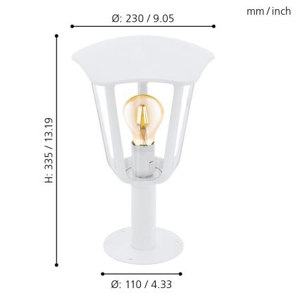 Eglo 98117 - Candeeiro de exterior MONREALE 1xE27/60W/230V IP44