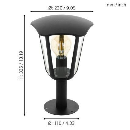 Eglo - Candeeiro de exterior 1xE27/60W/230V IP44