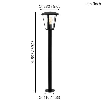 Eglo - Candeeiro de exterior 1xE27/60W/230V IP44