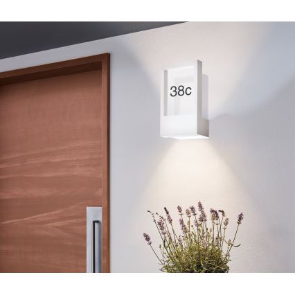 Eglo - Número de casa 1xE27/28W/230V branco IP44