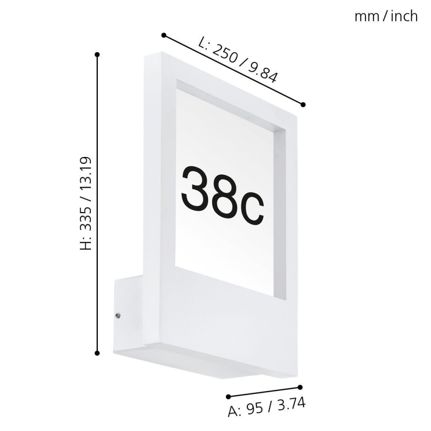 Eglo - Número de casa 1xE27/28W/230V branco IP44