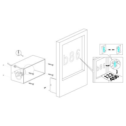 Eglo - Número de casa 1xE27/28W/230V branco IP44