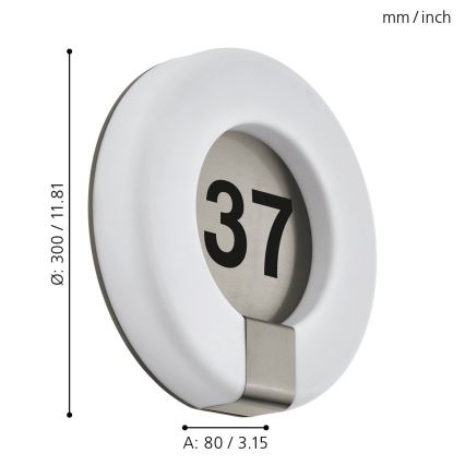Eglo 98145 - LED Regulação casa number MARCHESA-C LED/15W/230V IP44