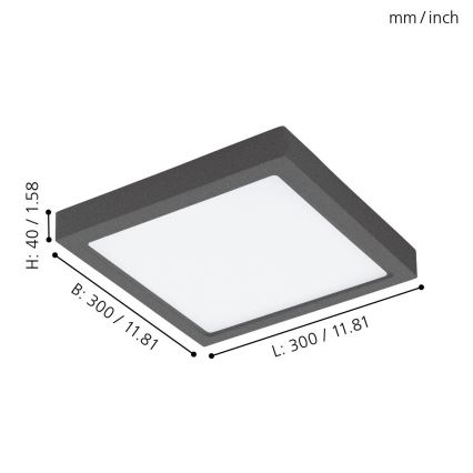 Eglo - Luminária exterior LED regulável ARGOLIS-C LED/22W/230V IP44 Bluetooth