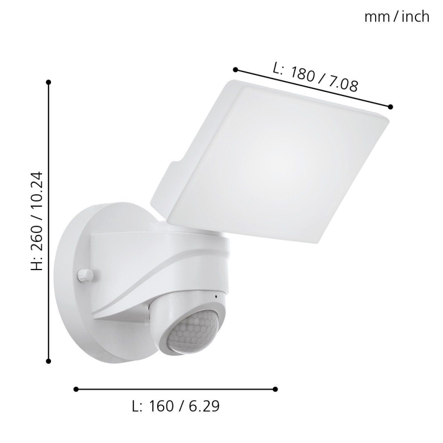 Eglo - Luz de parede LED de exterior com sensor LED/15W/230V IP44