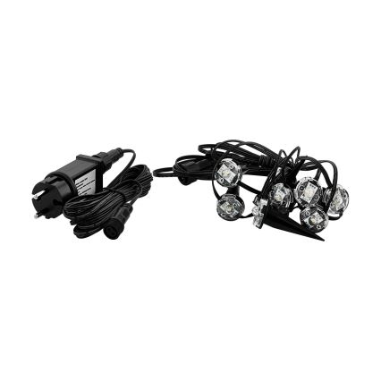 Eglo - Corrente decorativa exterior LED 9xLED 10m IP65 branco quente