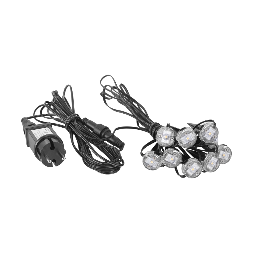 Eglo - Corrente decorativa exterior LED 9xLED 10m IP65 branco quente