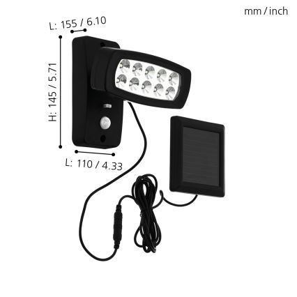 Eglo - Iluminação solar de parede LED com sensor LED/1,2V IP44