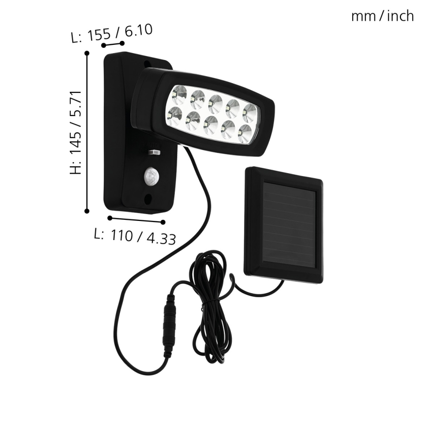 Eglo - Iluminação solar de parede LED com sensor LED/1,2V IP44