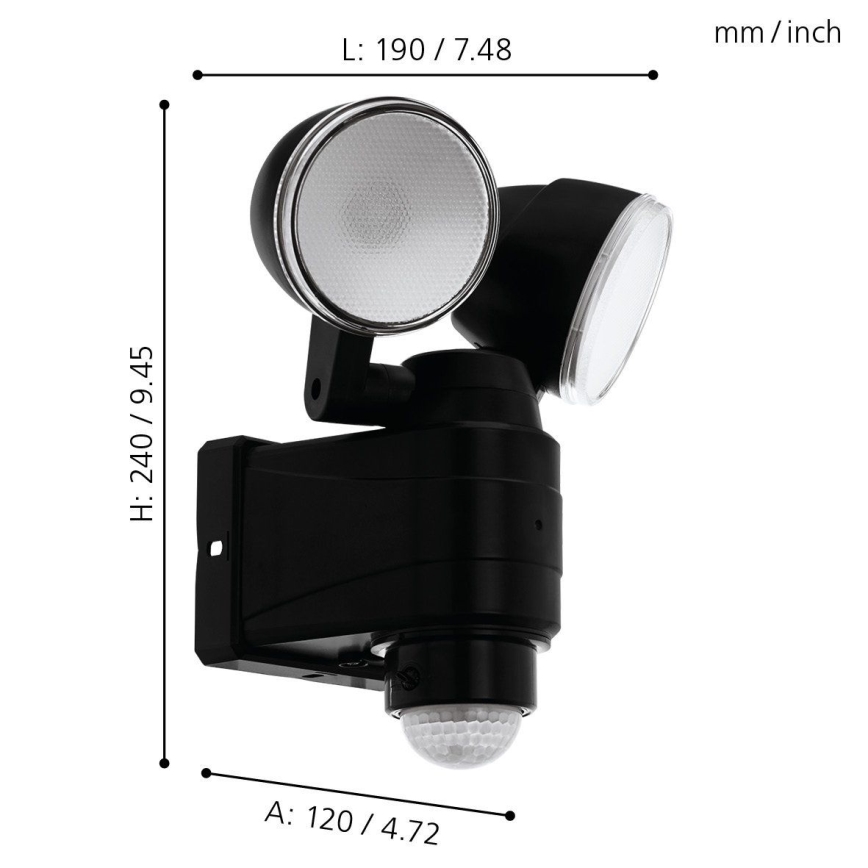 Eglo - Luz LED com sensor de exterior 2xLED/4W/4xLR1IP44