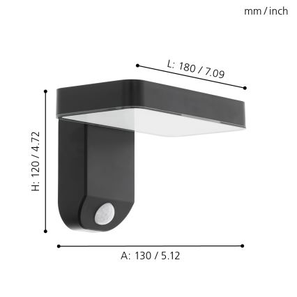Eglo - Iluminação solar de parede LED com sensor LED/4,5W/3,7V IP44