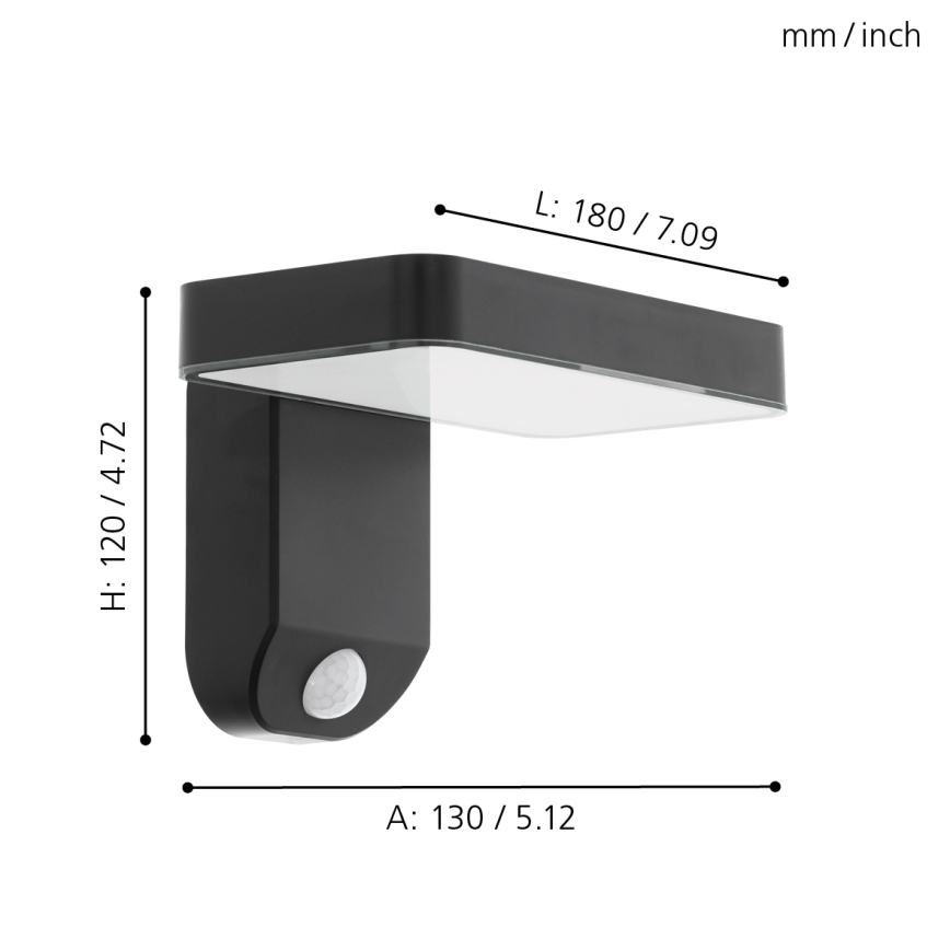 Eglo - Iluminação solar de parede LED com sensor LED/4,5W/3,7V IP44