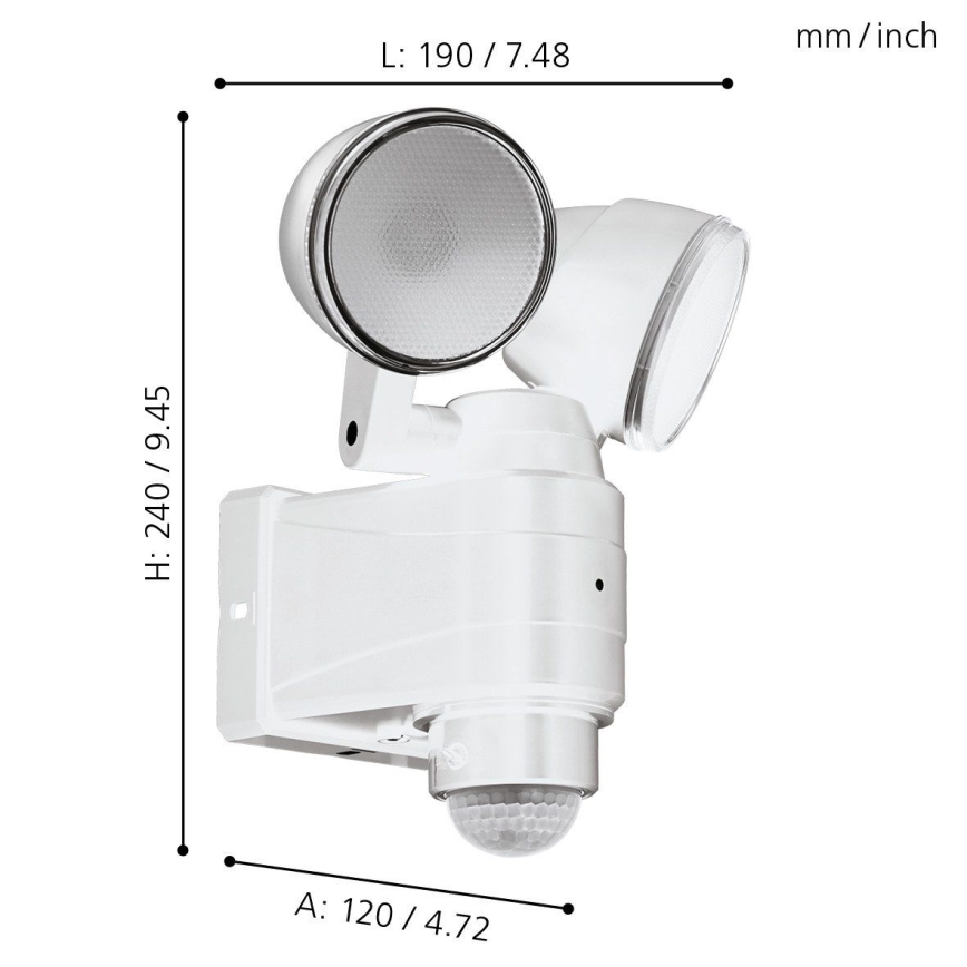 Eglo - Iluminação exterior LED com sensor 2xLED/4W/4xLR14 IP44