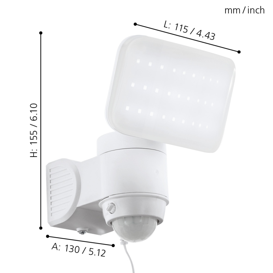 Eglo - Luz de parede solar com sensor LED LED/3,7V IP44