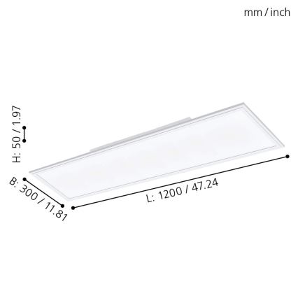 Eglo - Painel fosco LED LED/30W/230V + controlo remoto