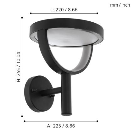 Eglo 98234 - Iluminação de parede exterior LED FRANCARI-C LED/15W/230V IP44