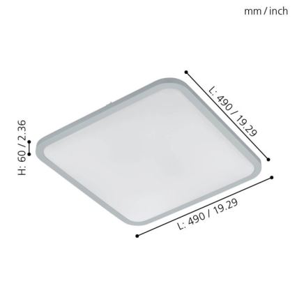 Eglo - Luz de teto fosca LED LED/30W/230V + RC