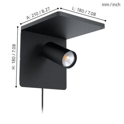 Eglo - Luz de parede LED 1xGU10/5W/230V