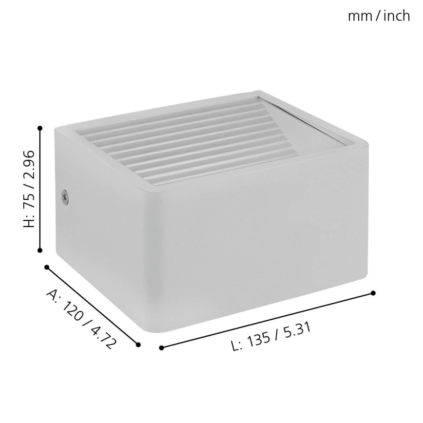 Eglo - Iluminação de parede exterior LED LED/6W/230V IP55
