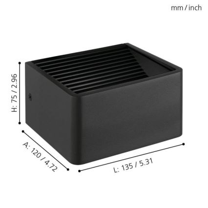 Eglo - Iluminação de parede exterior LED LED/6W/230V IP44