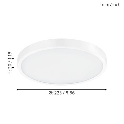 Eglo - Candeeiro de tecto LED dimável LED/14W/230V + comando remoto Ø 22,5 cm