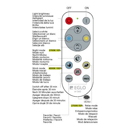 Eglo - Plafon LED dimmerizável LED/20W/230V + controlo remoto