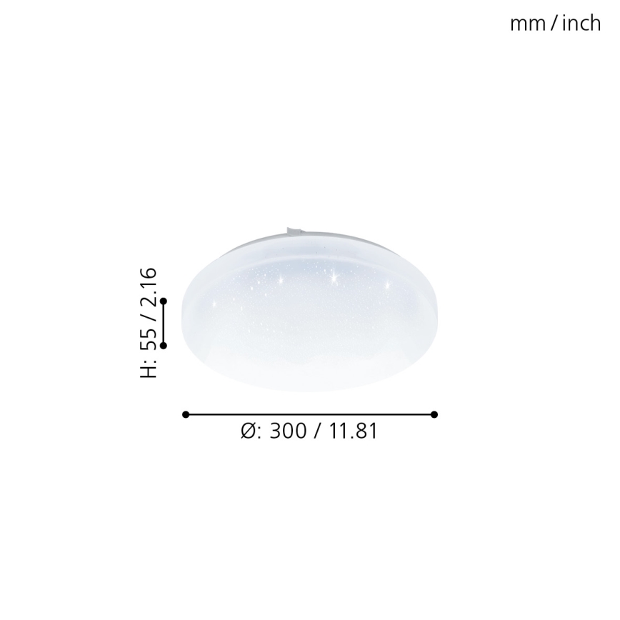 Eglo - Luz de casa de banho fosca LED LED/12W/230V IP4+ RC