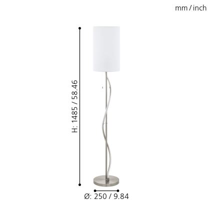 Eglo - Candeeiro de pé LED 1xE27/60W/230V + LED/11,8W