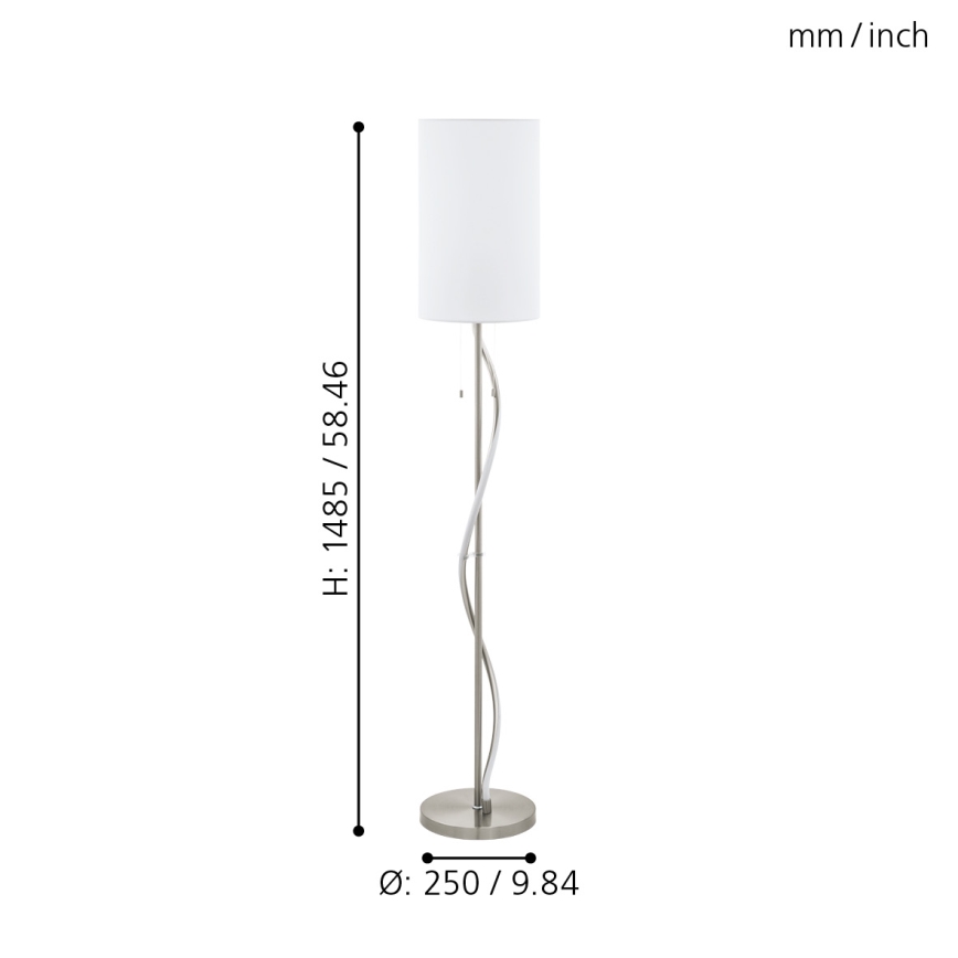 Eglo - Candeeiro de pé LED 1xE27/60W/230V + LED/11,8W