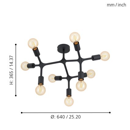 Eglo - Candelabro integrado 9xE27/60W/230V