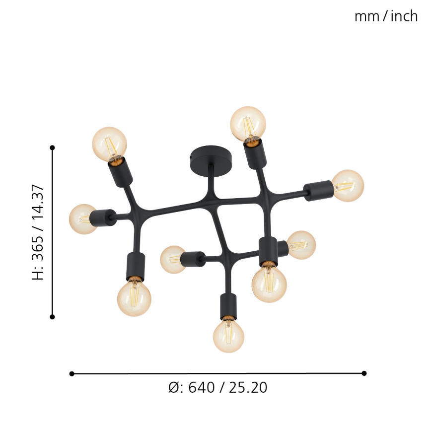 Eglo - Candelabro integrado 9xE27/60W/230V