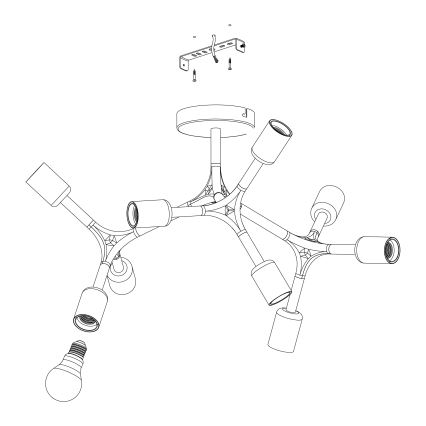 Eglo - Candelabro integrado 9xE27/60W/230V