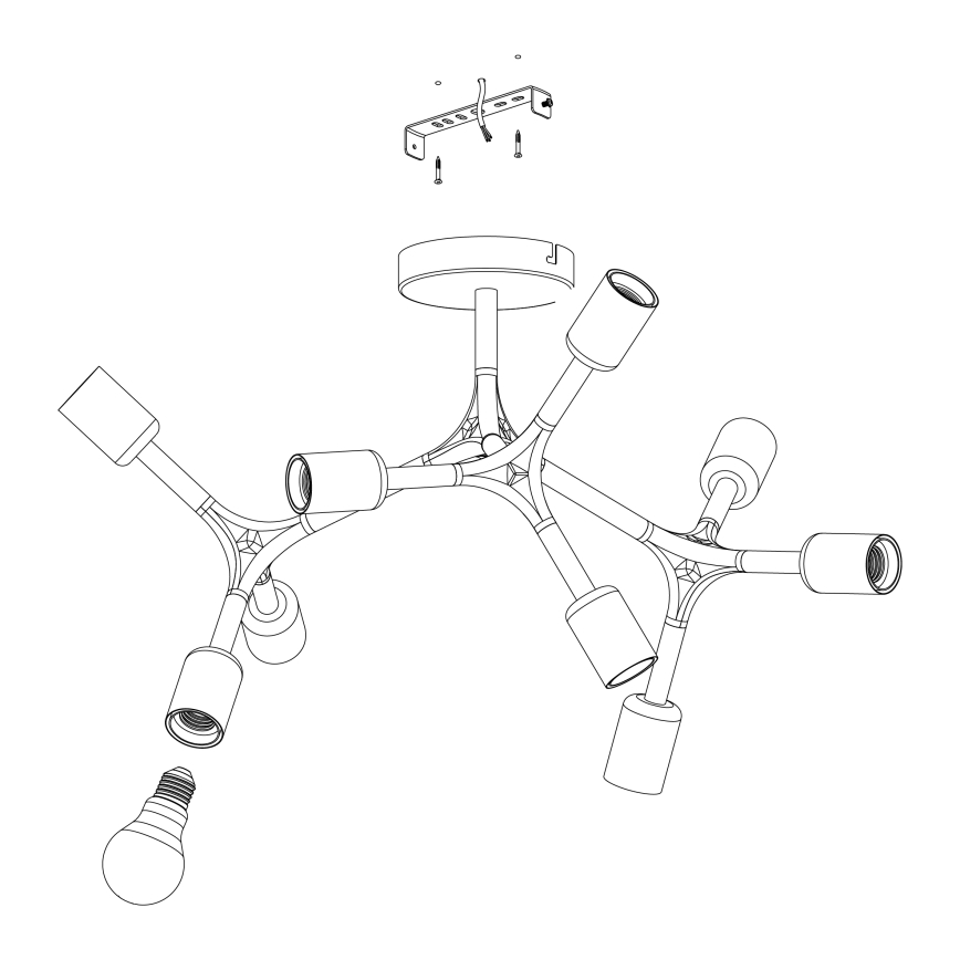 Eglo - Candelabro integrado 9xE27/60W/230V