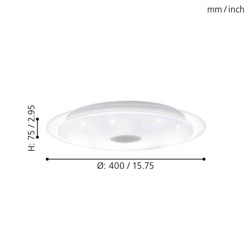 Eglo - Luz de teto fosca LED LED/24W/230V + RC