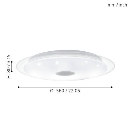 Eglo - Luminária de teto LED dimmerizável LED/36W/230V + controlo remoto