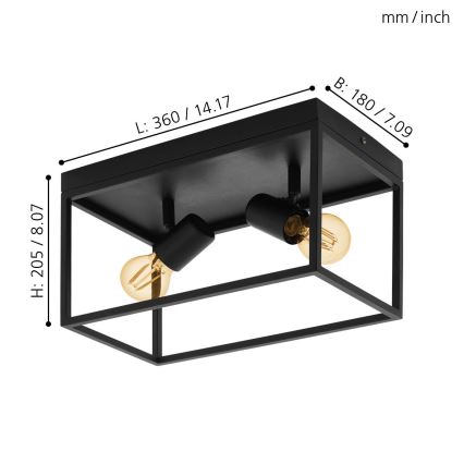 Eglo - Luz de teto 2xE27/40W/230V