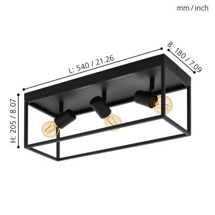 Eglo - Luz de teto 3xE27/40W/230V