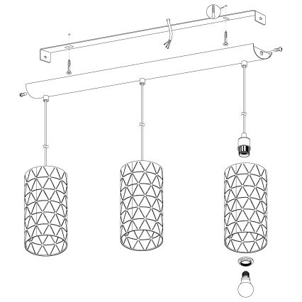 Eglo - Candelabro num fio 3xE27/40W/230V