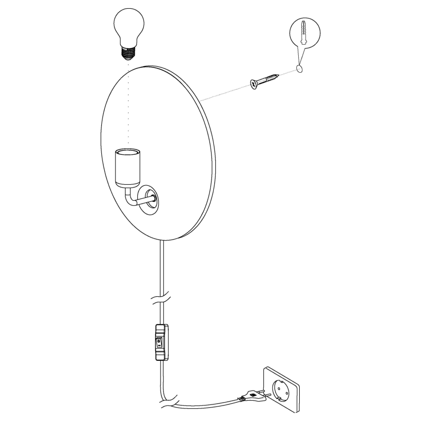 Eglo - Luz de parede 1xE27/60W/230V