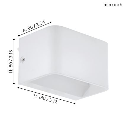 Eglo - Iluminação de parede LED LED/6W/230V 3000K branco