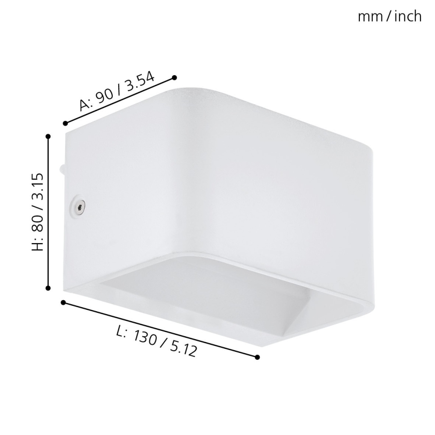 Eglo - Iluminação de parede LED LED/6W/230V 3000K branco