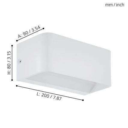 Eglo - Luz de parede LED LED/10W/230V