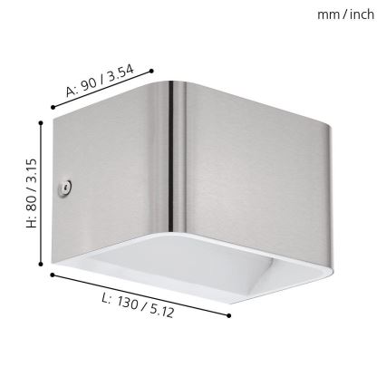 Eglo - Iluminação de parede LED LED/6W/230V 3000K cromado mate