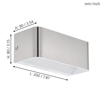 Eglo - Luz de parede LED LED/10W/230V