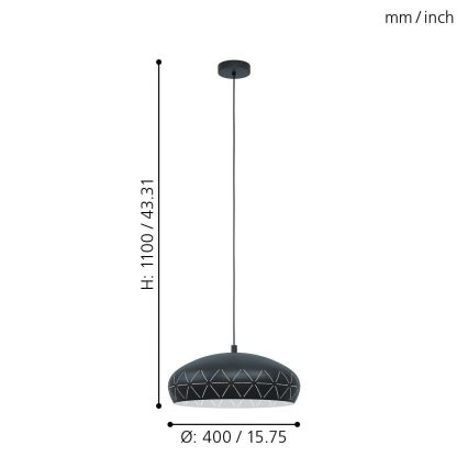 Eglo - Candelabro num fio 1xE27/28W/230V